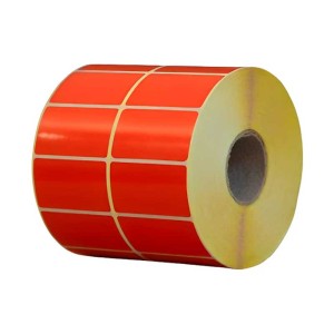لیبل پی وی سی  دو  ردیفه  نارنجی 51×34